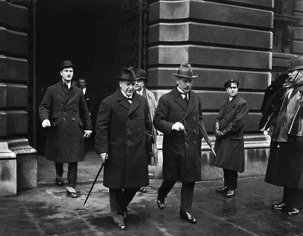 Mr Christian Rakovsky and Prime Minister Ramsay MacDonald seen here leaving the Foreign