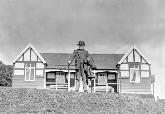 Framed Print : Mr David Lloyd George MP leader of the Liberal party on holiday in Wales