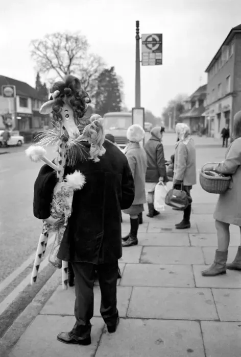 Framed Print : Mr. David Riche the hairdresser has designed a 4ft giraffe that can hold five wigs