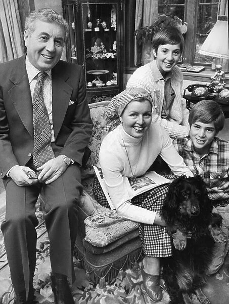 Mr. Doug Ellis at home with his family at Four Oaks, Sutton Coldfield