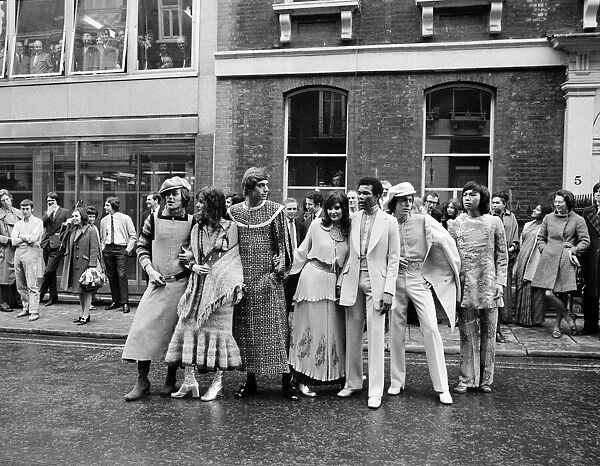 Mr Fish 1970 collection being modelled on Clifford Street, W. 1. 11th May 1970