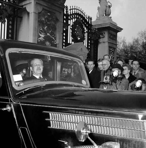 Mr. Harold MacMillan seen here leaving Buckingham Palace after seeing the Queen