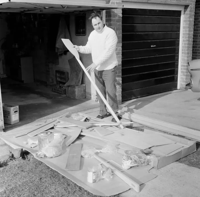 Framed Print : Mr Larry Cooper has just received a kit of parts to build a Mirror'dinghy Framed Print : Mr Larry Cooper has just received a kit of parts to build a Mirror'dinghy