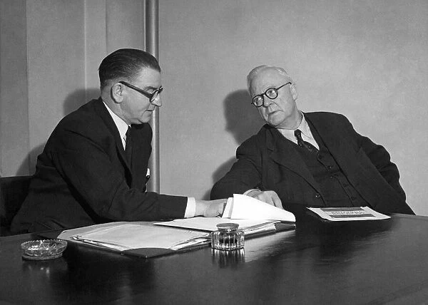 Mr. Morgan Phillips (left) with Mr. R. T Windle, national agent for Labour Party