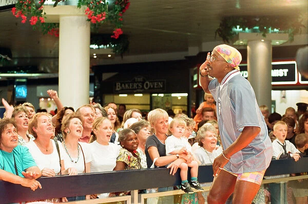 Mr Motivator aka Derrick Evans at Broad Street Mall, Reading. 25th June 1996