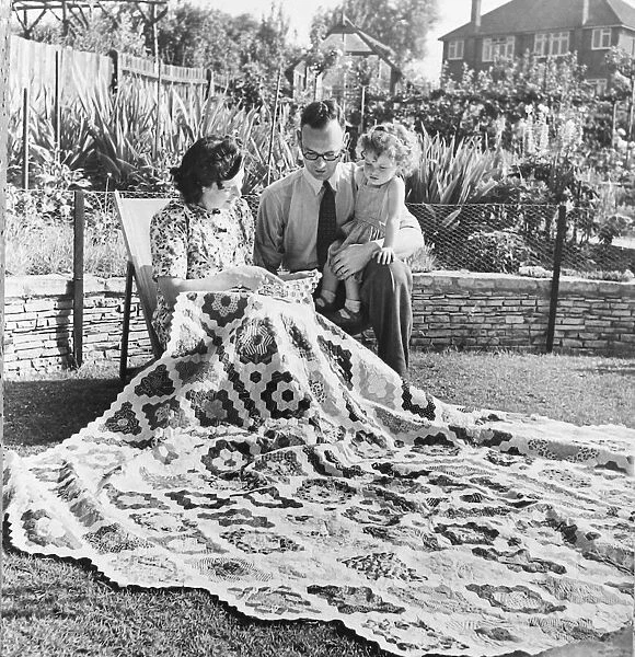Mr & Mrs J Andrews of Eltham Patchwork quilt that has taken 100 years to make