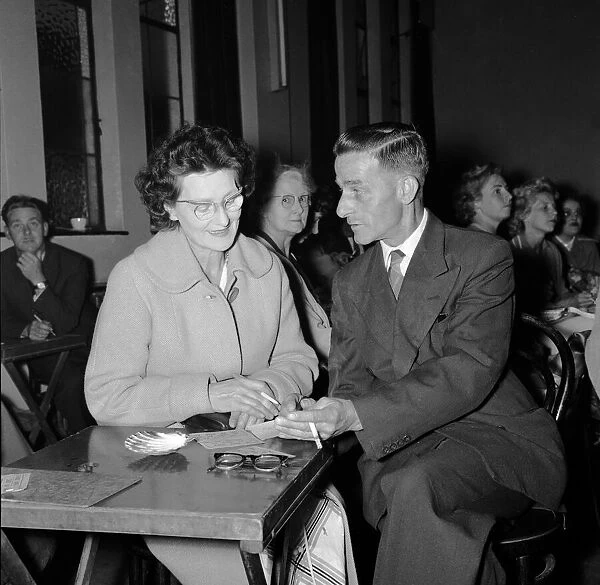 Mr and Mrs White enjoy a night out at the bingo in Leigh on Sea. 9th August 1961
