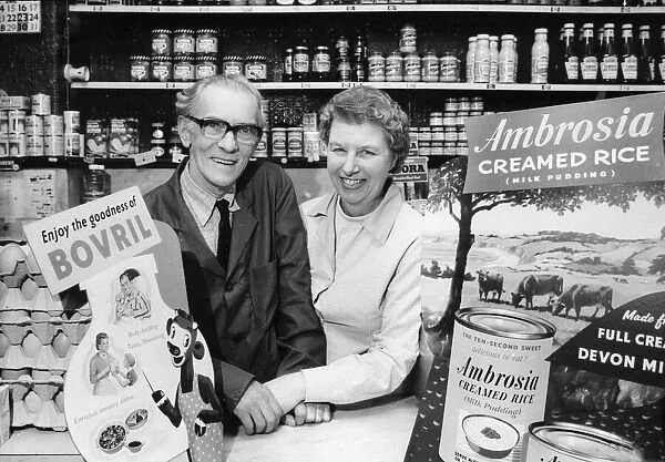 Mr and Mrs Wilkinson retire from Meadowsweet Grocers on Mill Road, Cambridge