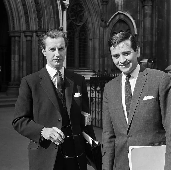 Mr A Severn, left, and Mr John Kennedy at the Law Court. 27th April 1964