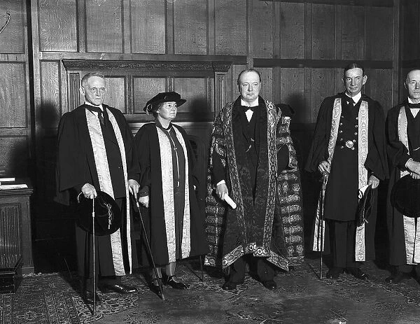 Mr Winston Churchill made Chancellor of Bristol University 1929 with Adm. Sir R