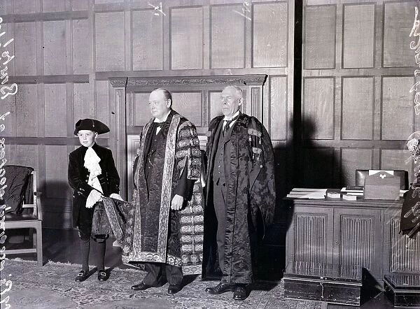 Mr Winston Churchill made Chancellor of Bristol University 1929 with Professor Loveday