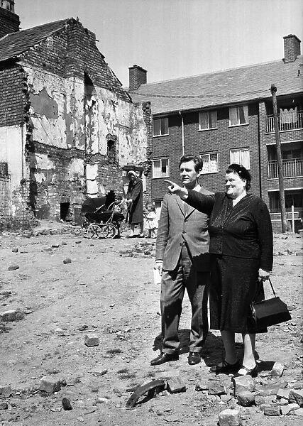 Mrs Bessie Braddock MP Seen here visiting one of the slum areas in Liverpool