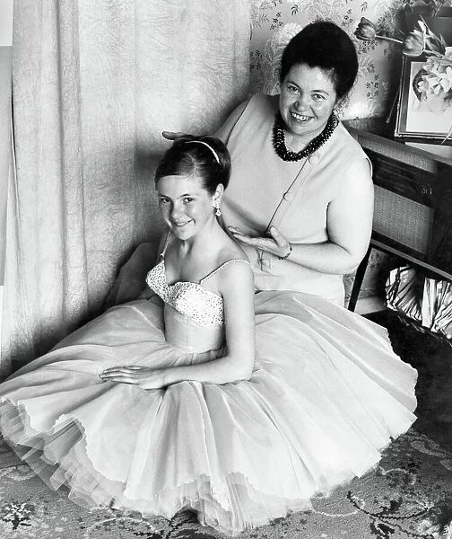 Mrs. Davis Atkins with her daughter Beverley Anne who is competing in a dancing contest