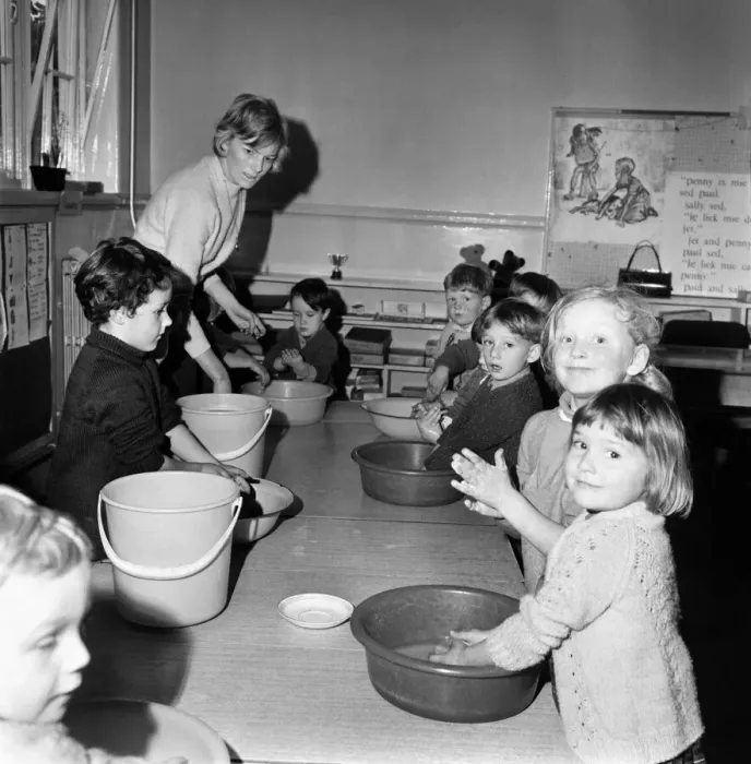 Framed Print : Mrs. Diana Yeomans, a teacher at the tiny village school in Strensall, Yorkshire