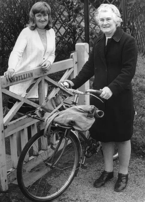 Framed Print : Mrs. Edith Olorenshaw decided to help out when she found her local post office was having