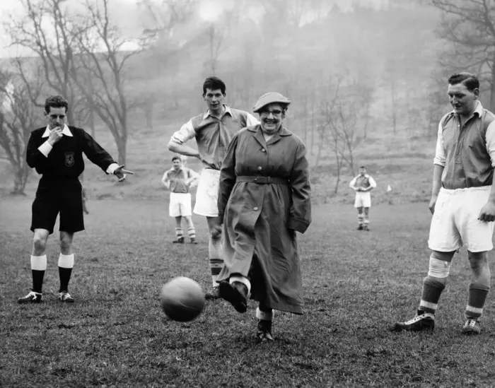 Framed Print : Mrs. M. Treeks of Vale street, Barry, Glamorgan. Wished for a new football for the Barry Framed Print : Mrs. M. Treeks of Vale street, Barry, Glamorgan. Wished for a new football for the Barry