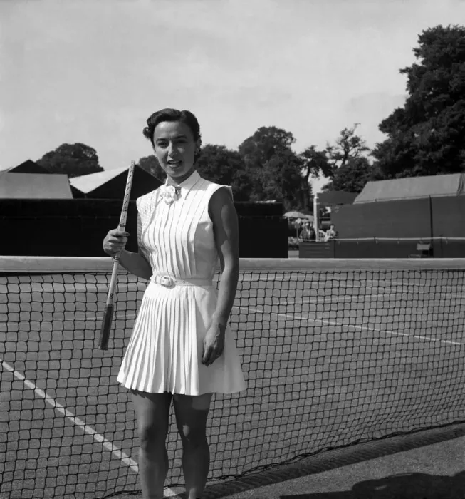 Framed Print : Mrs. Maria Weiss. seen here at the start of the Wimbledon. Tennis Championships
