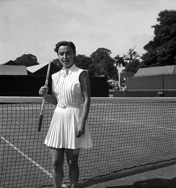 Mrs. Maria Weiss. seen here at the start of the Wimbledon. Tennis Championships