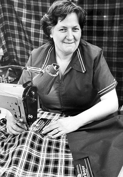 Mrs. Marjorie Landles a the J Barbour factory making the all weather Game Fare breeches
