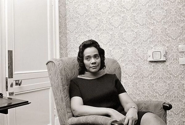 Mrs Martin Luther King March 1969 Photographed at her London Hotel