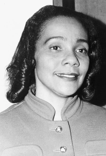 Mrs Martin Luther King wife of Martin Luther King pictured during her visit to Britain