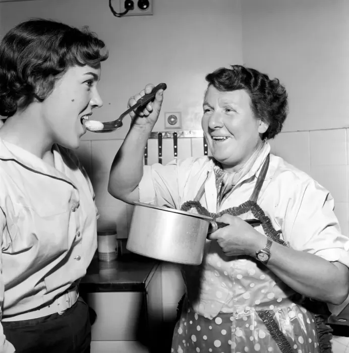 Framed Print : Mrs. Moss in the kitchen cooking. 1954 A145c-001 Framed Print : Mrs. Moss in the kitchen cooking. 1954 A145c-001