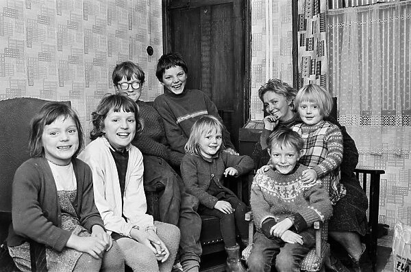Mrs Parton and family in Small Heath. 25th November 1969