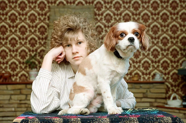 Mrs Sarah Simmonds with her King Charles Spaniel dog, who