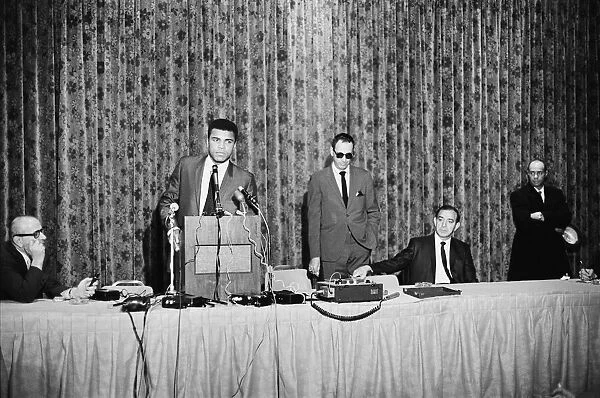 Muhammad Al in a press conference leading up to his bout with Ernie Terrell