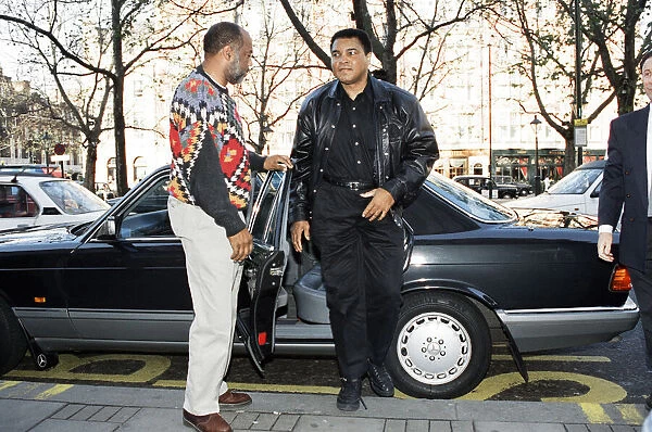 Muhammad Ali arriving for a book signing for his latest book called A Thirty Year Journey