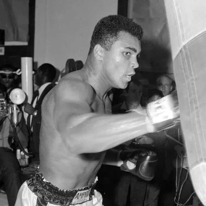 Framed Print : Muhammad Ali (Cassius Clay) training at the B. B. B. of C gym