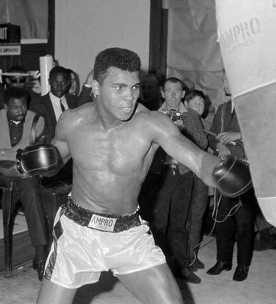 Muhammad Ali (Cassius Clay) training at the B. B. B. of C gym