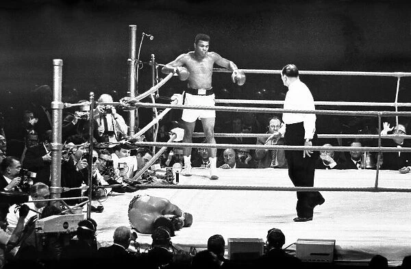 Muhammad Ali flooring Brian London at Earls Court Exhibition Hall