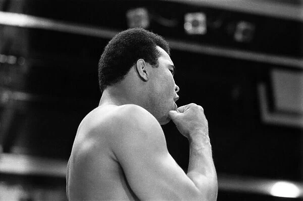 Muhammad Ali in the gym ahead of his clash with Smoking Joe Frazier to be held at Madison