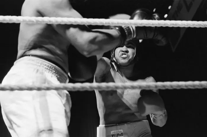 Framed Print : Muhammad Ali having fun with a spectator at boxing exhibition match in Birmingham Framed Print : Muhammad Ali having fun with a spectator at boxing exhibition match in Birmingham