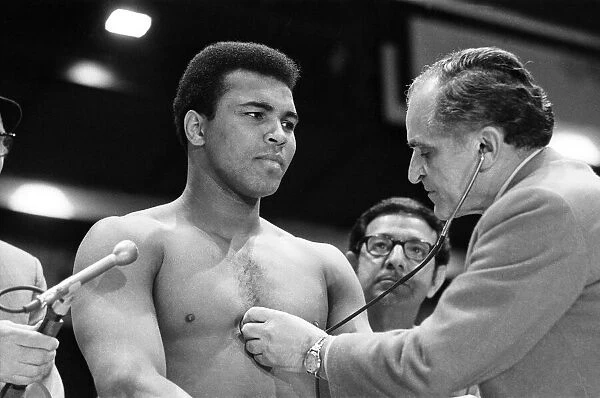 Muhammad Ali having a pre-fight medical ahead of his clash with Smoking Joe Frazier to be