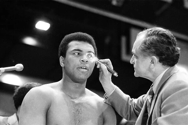 Muhammad Ali having a pre-fight medical ahead of his clash with Smoking Joe Frazier to
