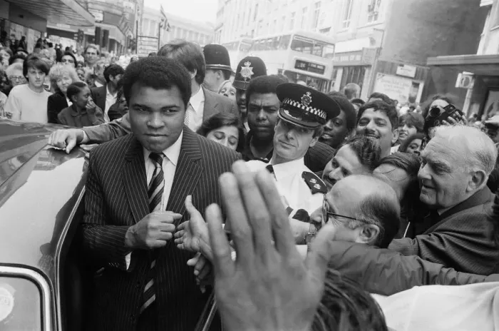 Framed Print : Muhammad Ali is mobbed by fans and supporters in the streets of Birmingham Framed Print : Muhammad Ali is mobbed by fans and supporters in the streets of Birmingham