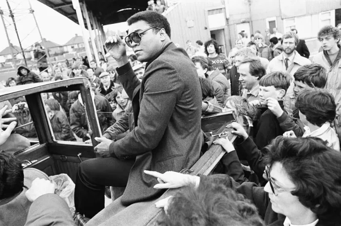 Framed Print : Muhammad Ali at Nuneaton. The boxing legend brought his own kind of magic to thrill Framed Print : Muhammad Ali at Nuneaton. The boxing legend brought his own kind of magic to thrill