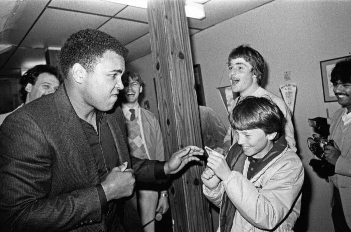 Framed Print : Muhammad Ali at Nuneaton. The boxing legend brought his own kind of magic to thrill Framed Print : Muhammad Ali at Nuneaton. The boxing legend brought his own kind of magic to thrill