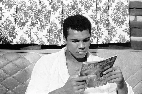 Muhammad Ali relaxing in Deer Lake Pennsylvania January 1974