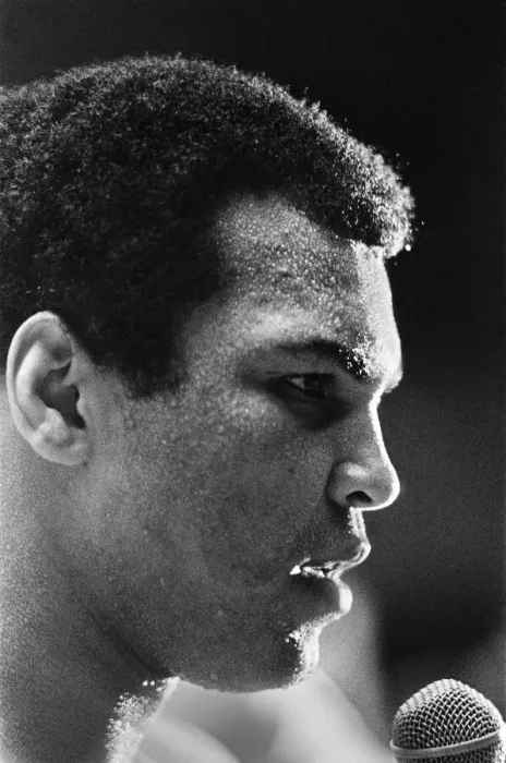 Framed Print : Muhammad Ali speaking at his training camp in Deer Lake Pennsylvania Framed Print : Muhammad Ali speaking at his training camp in Deer Lake Pennsylvania