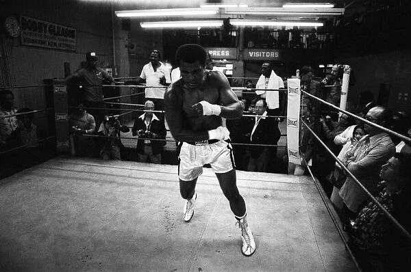 Muhammad Ali training ahead of his third fight with Ken Norton. 23rd September 1976