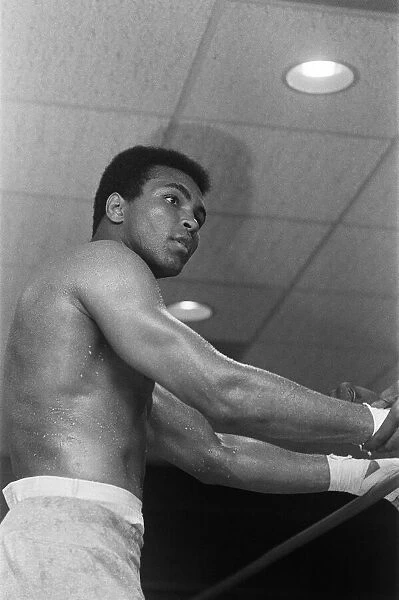Muhammad Ali in training ahead of his second fight with Ken Norton
