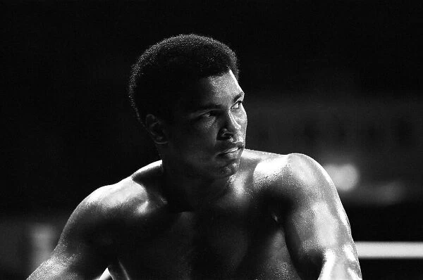 Muhammad Ali at his training camp ahead of his fight with Richard Dunn in Munich