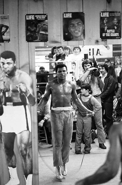 Muhammad Ali training at his camp in Deer Lake Pennsylvania. Circa January 1974