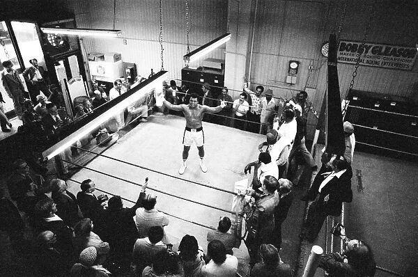 Muhammad Ali training at Gleasons Gym New York for his third fight with Ken Norton