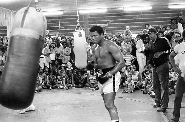 Muhammad Ali training for his second fight with Leon Spinks