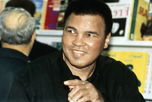 Muhammad Ali at W. H Smiths in London to promote his new book A Thirty Year Journey