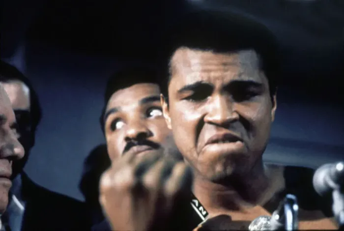 Framed Print : Muhammad Ali at the weigh-in for 2nd fight against Smokin Joe Frazier
